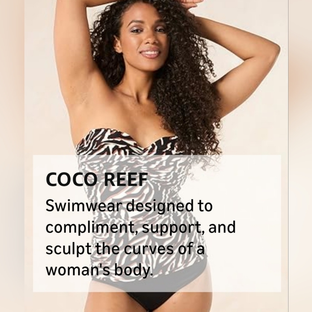 ( COCO REEF ) Bra Sized Allover Slimming One-Piece Swimsuit, 34DD (M - L) - Picture 11 of 16